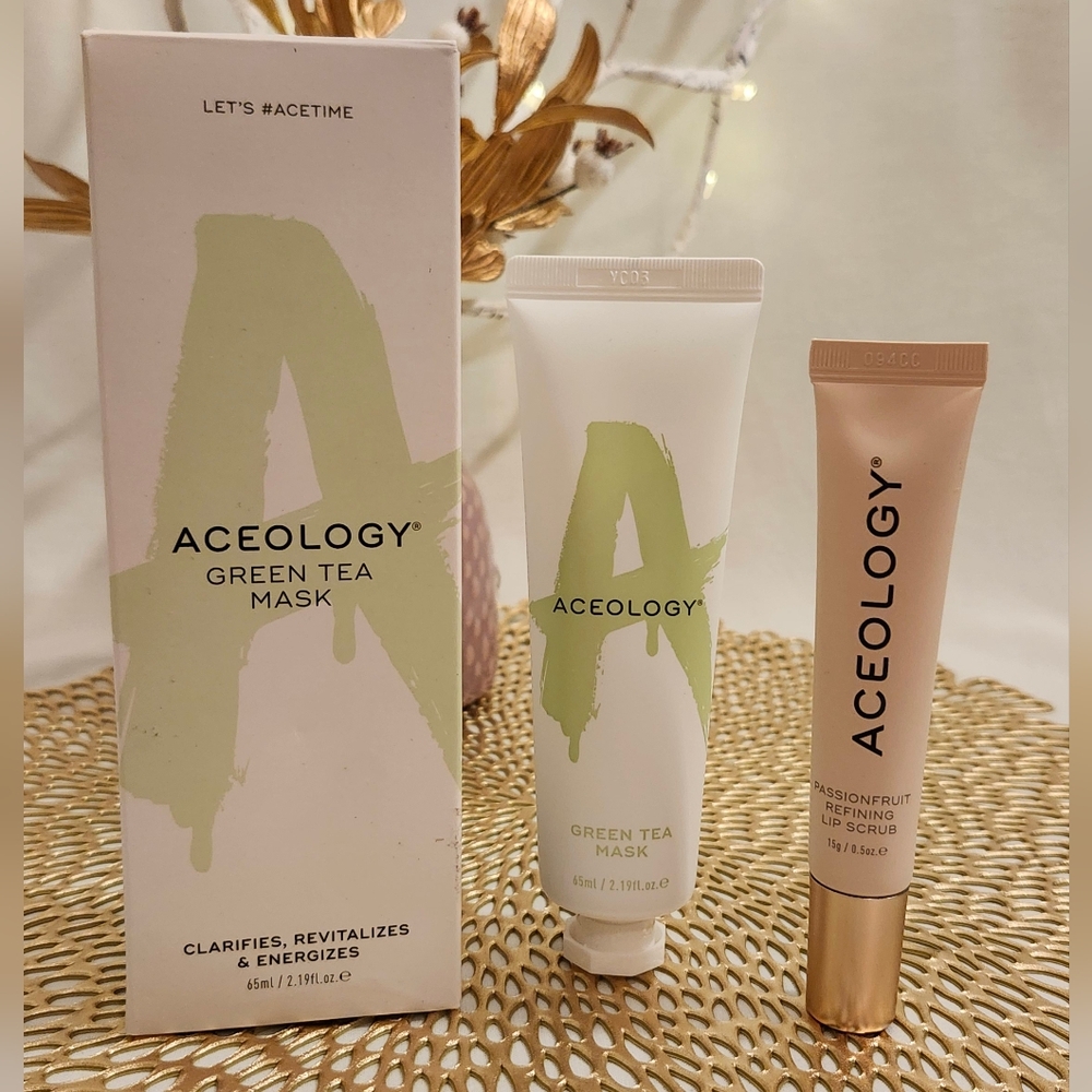Aceology Green Tea Mask, Aceology Passionfruit Refining Lip Scrub ☆RV$98☆